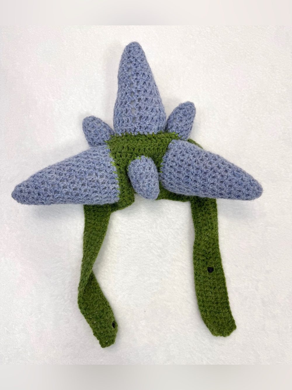 Handmade Crochet Dinosaur Beanie Hat Spikes Green Blue Costume Prop Photo Snap